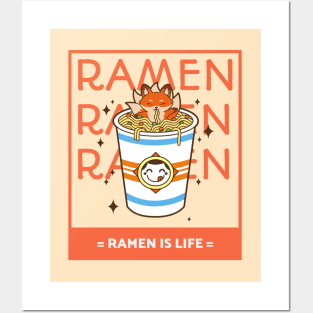 Cute Fox Ramen Posters and Art